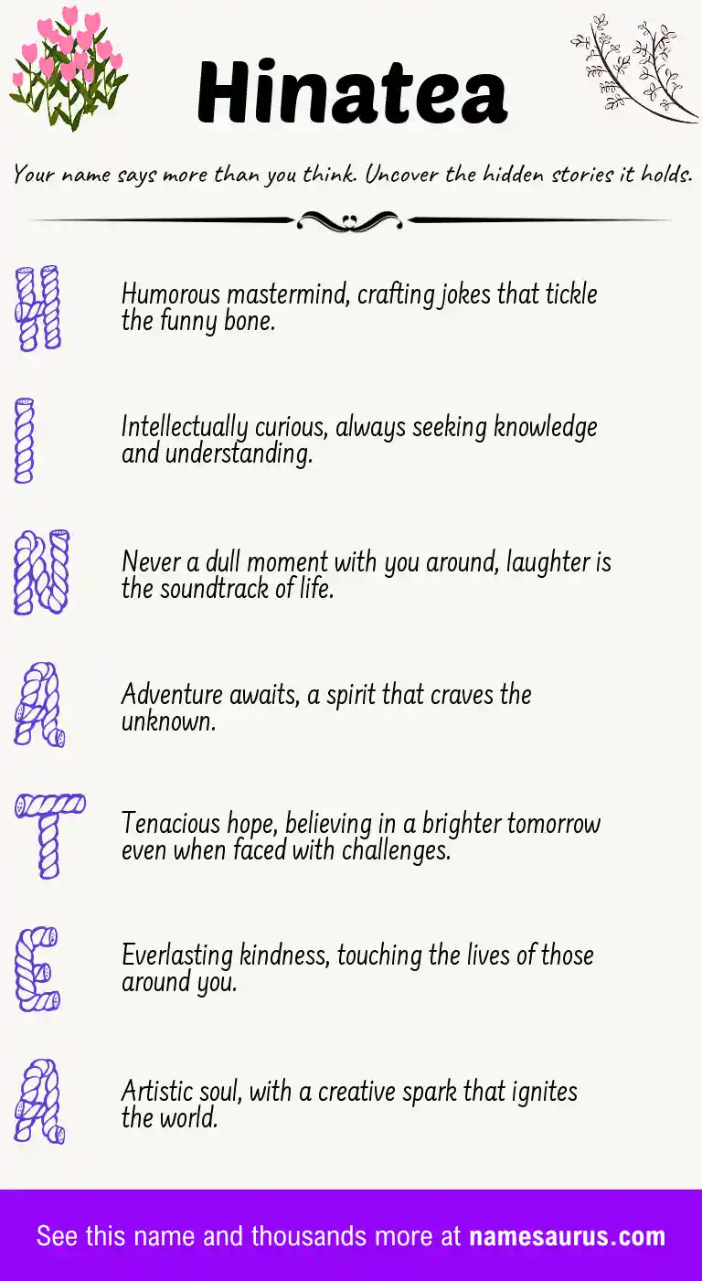 Acrostic poem about Hinatea.