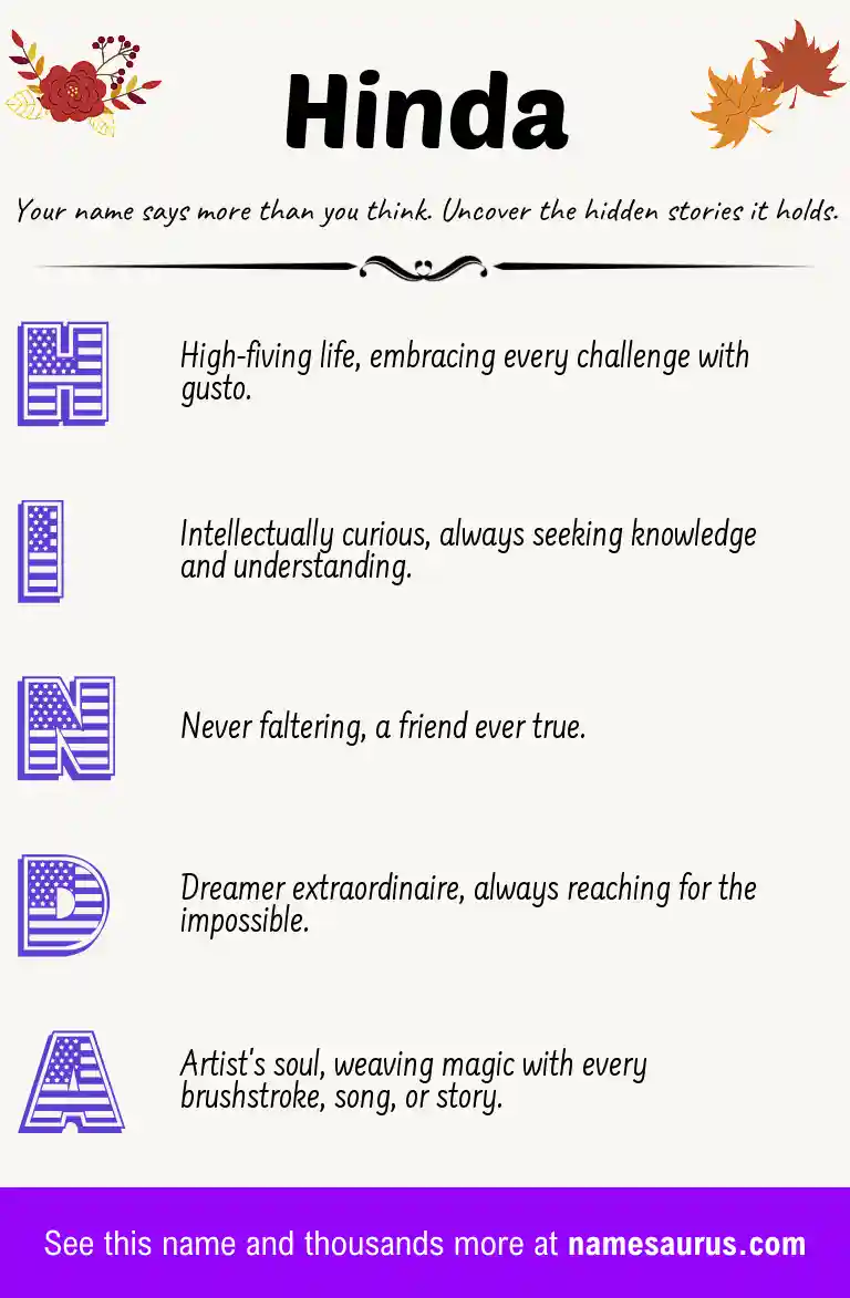 Acrostic poem about Hinda.