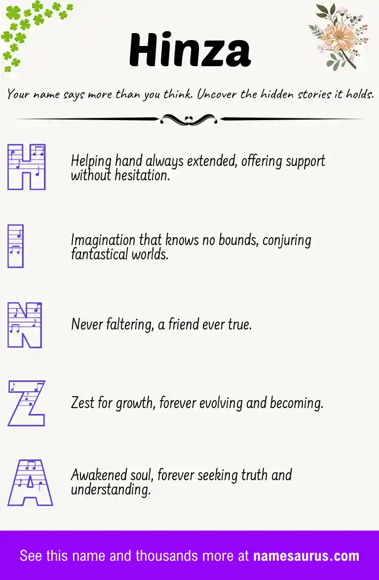 Acrostic poem about Hinza.