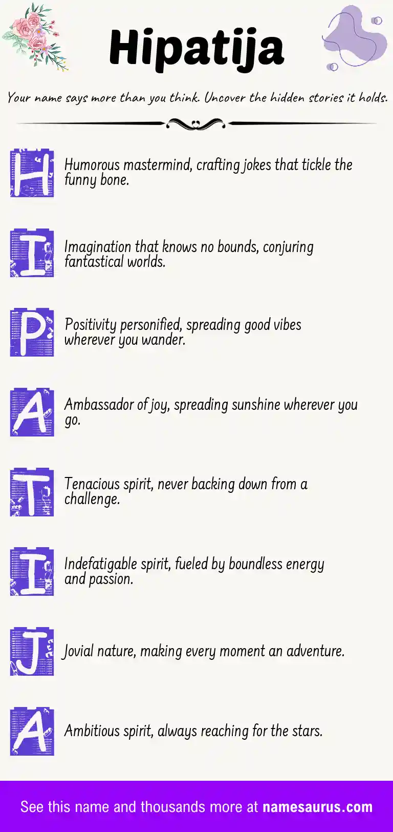 Acrostic poem about Hipatija.