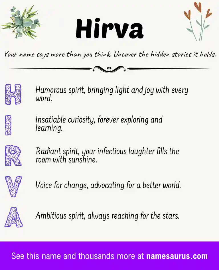 Acrostic poem about Hirva.