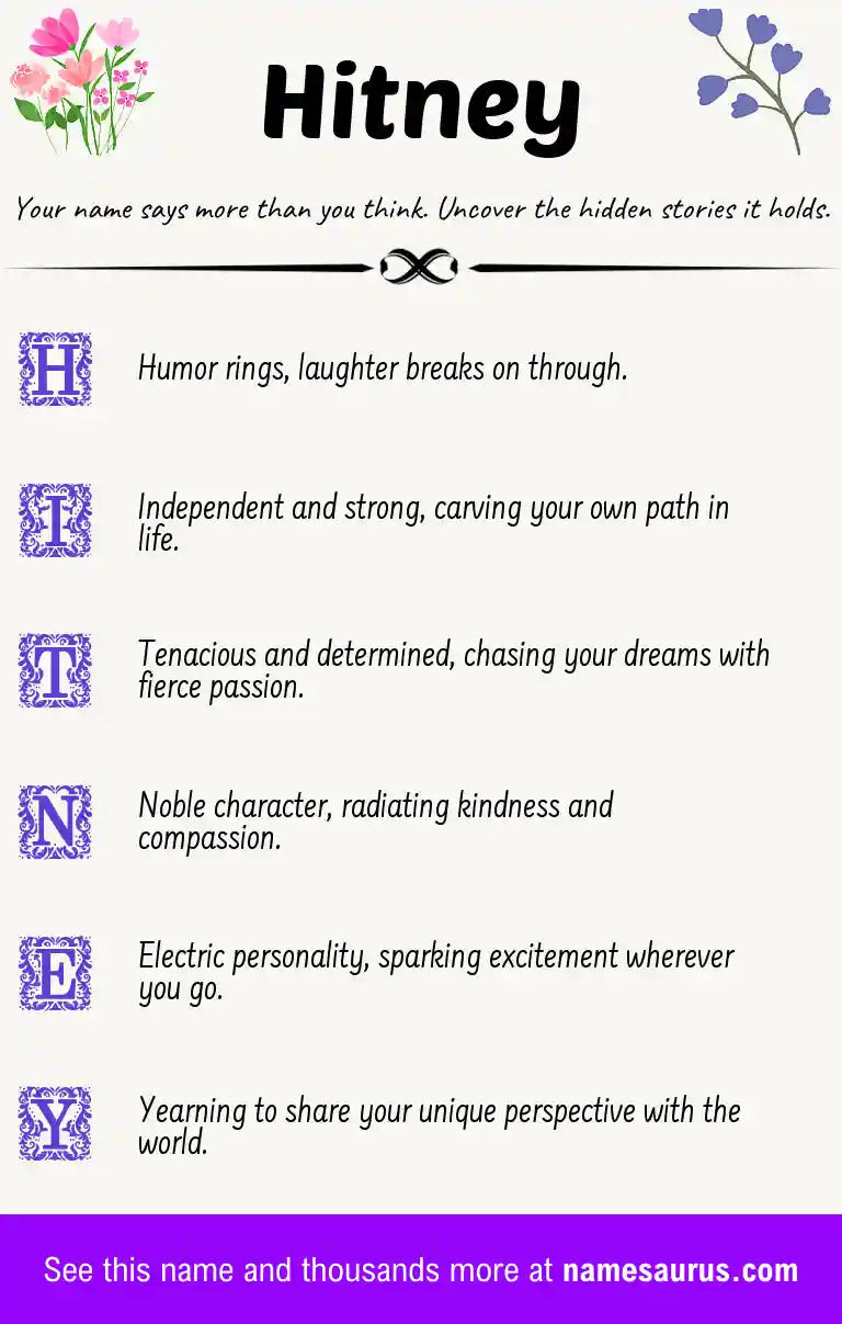 Acrostic poem about Hitney.