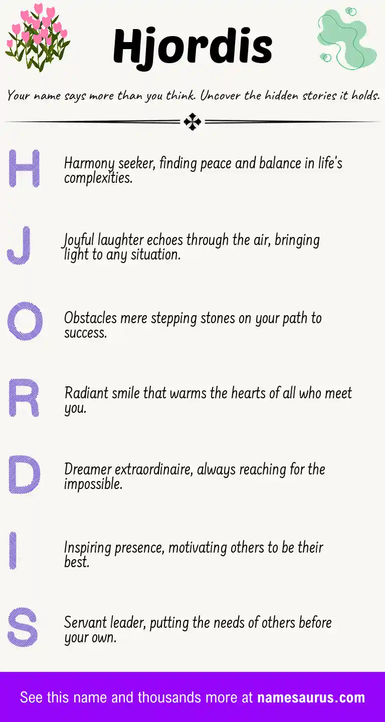 Acrostic poem about Hjordis.