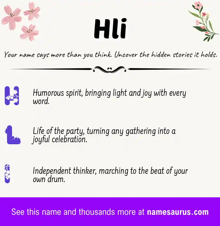 Acrostic poem about Hli.