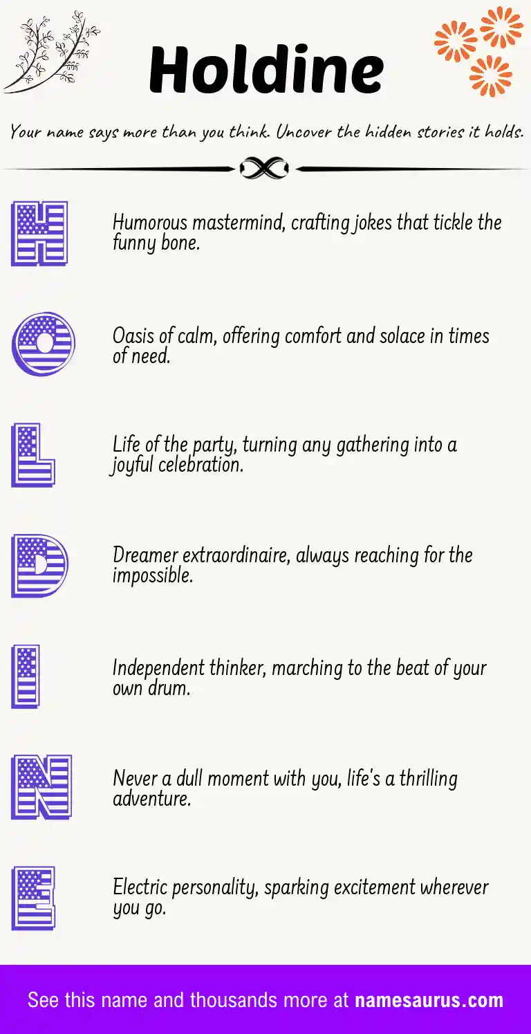 Acrostic poem about Holdine.