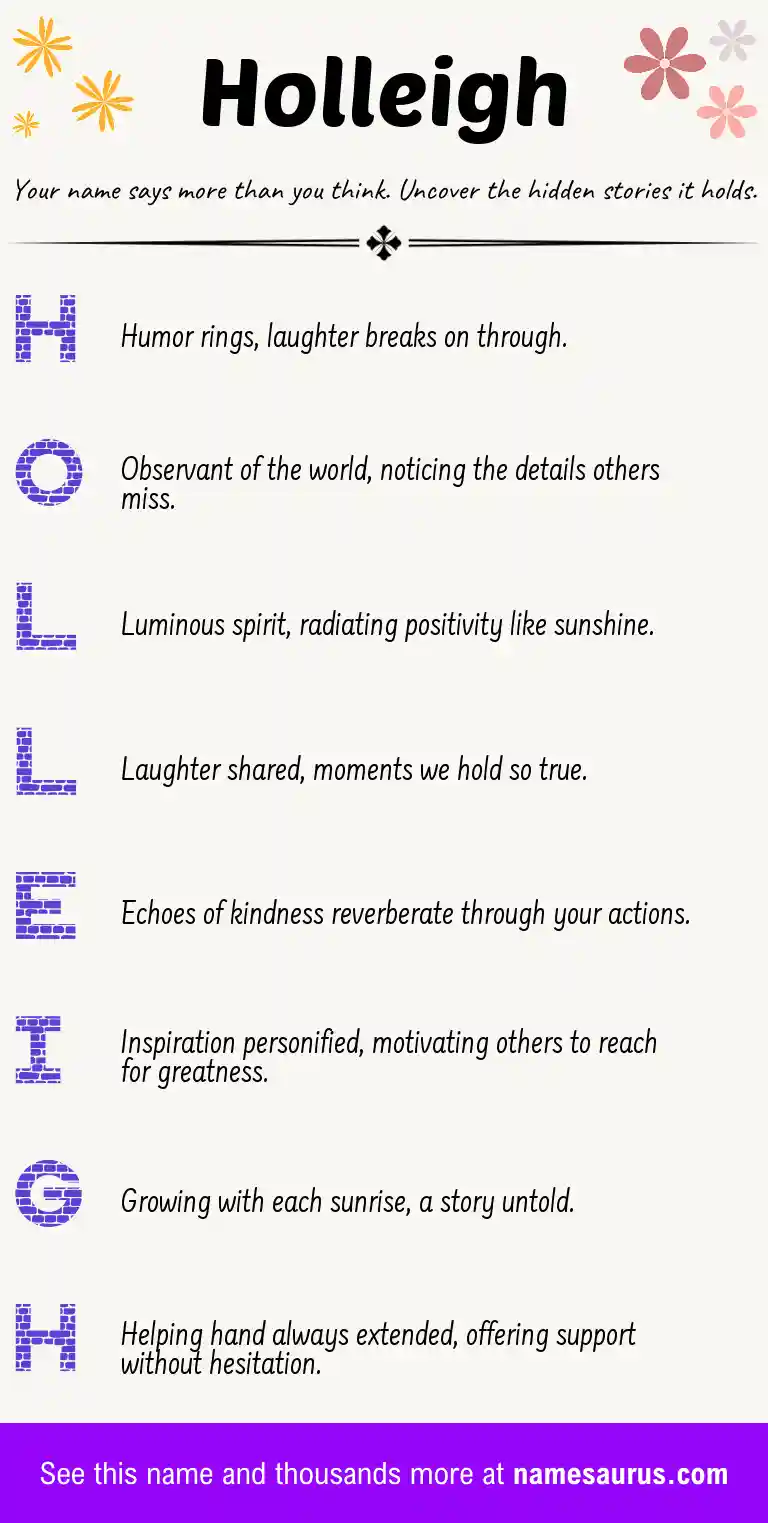 Acrostic poem about Holleigh.
