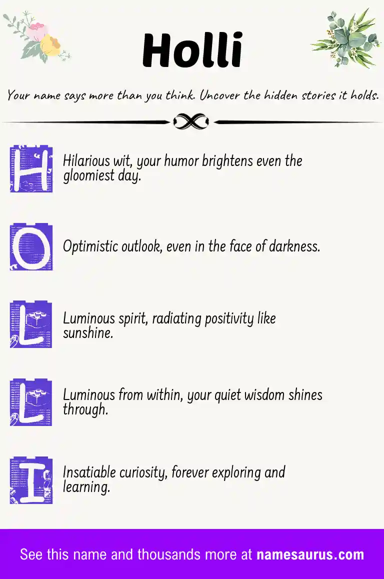 Acrostic poem about Holli.