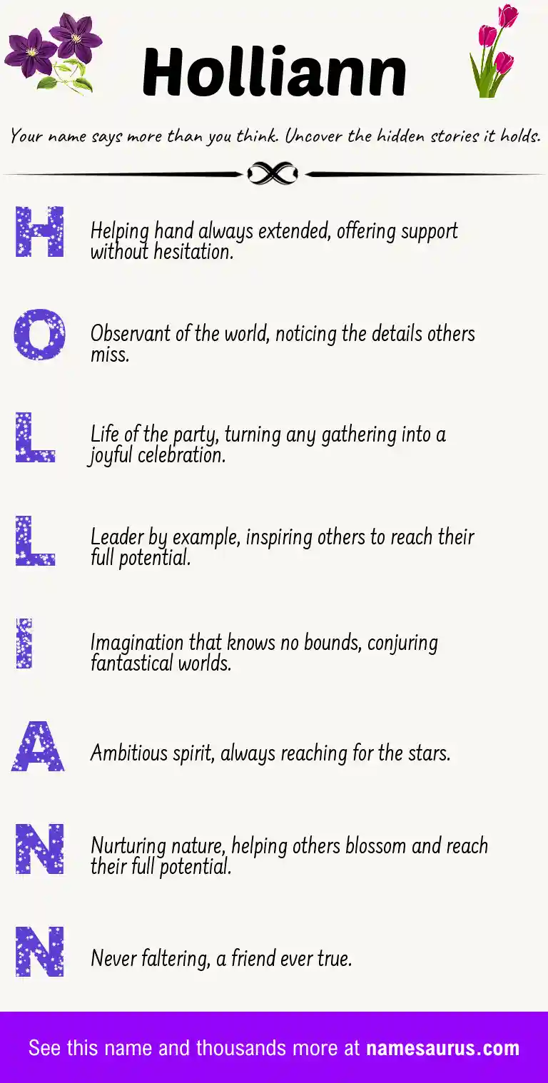 Acrostic poem about Holliann.