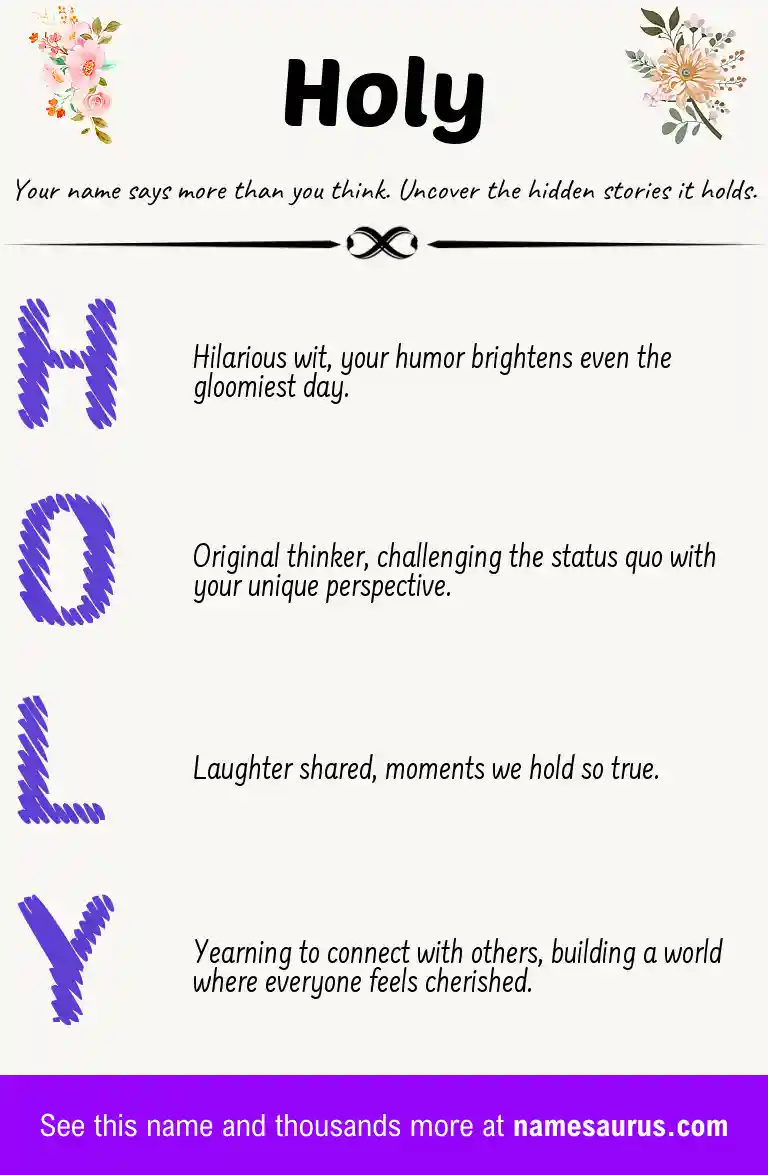 Acrostic poem about Holy.