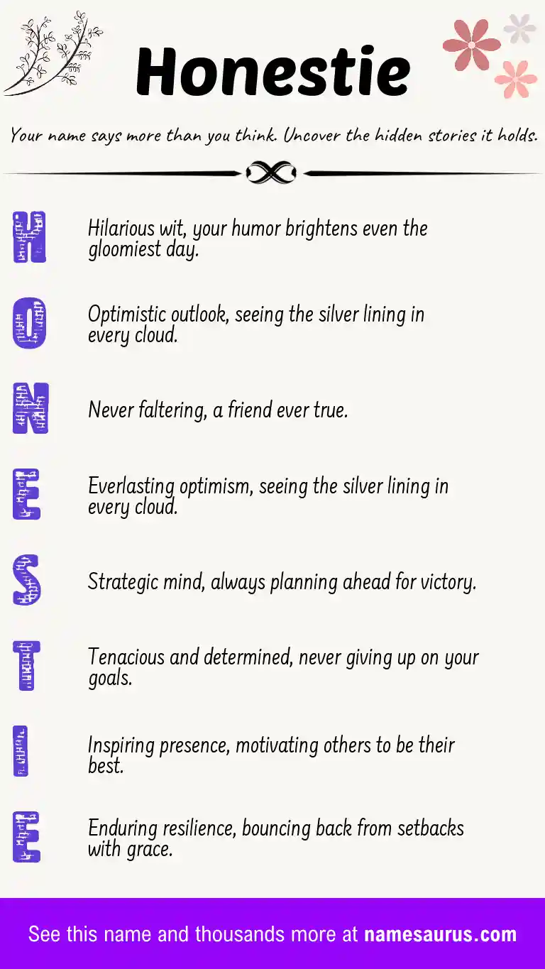 Acrostic poem about Honestie.