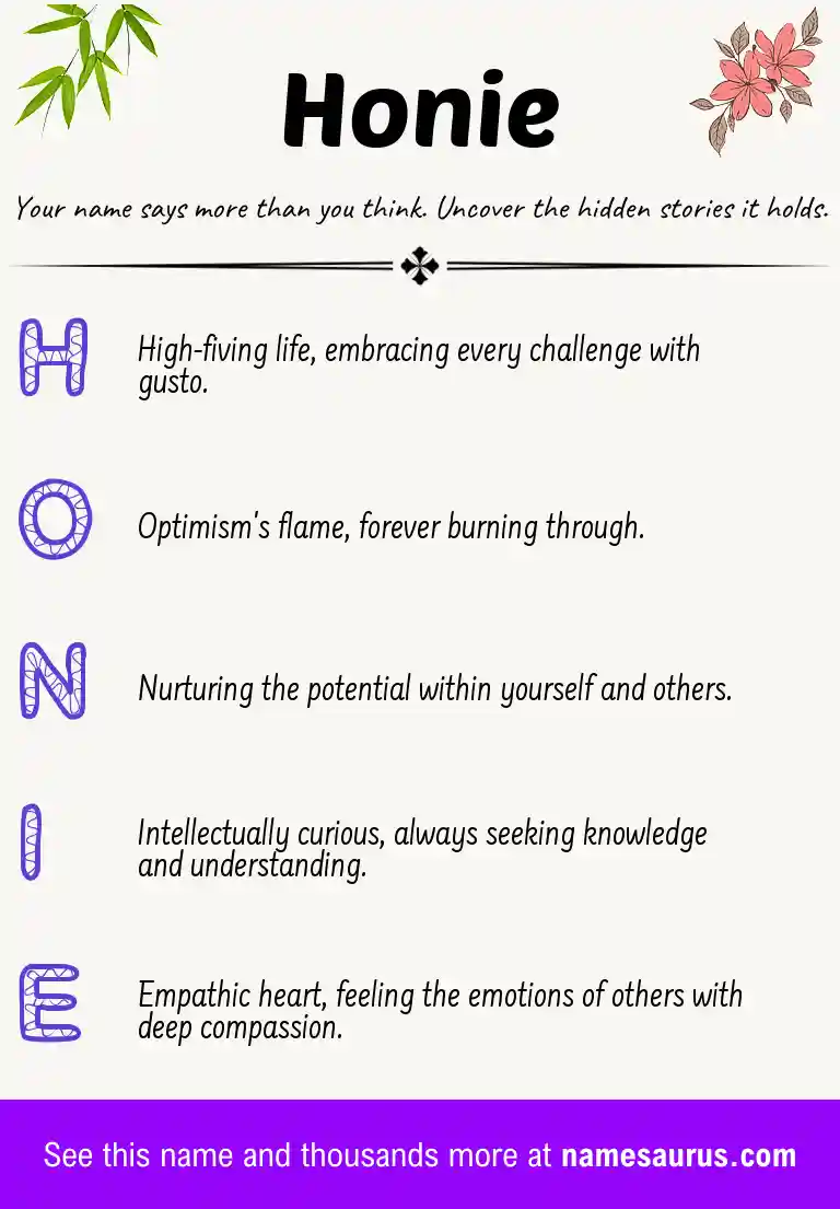 Acrostic poem about Honie.