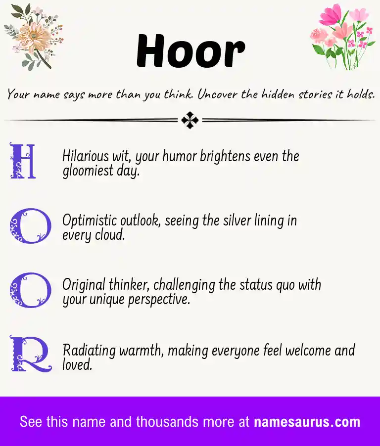Acrostic poem about Hoor.