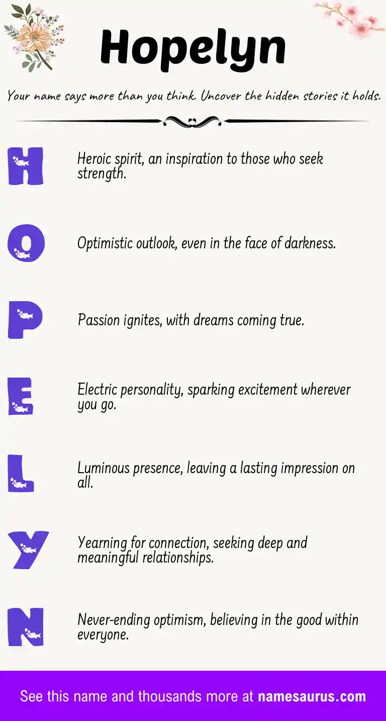 Acrostic poem about Hopelyn.