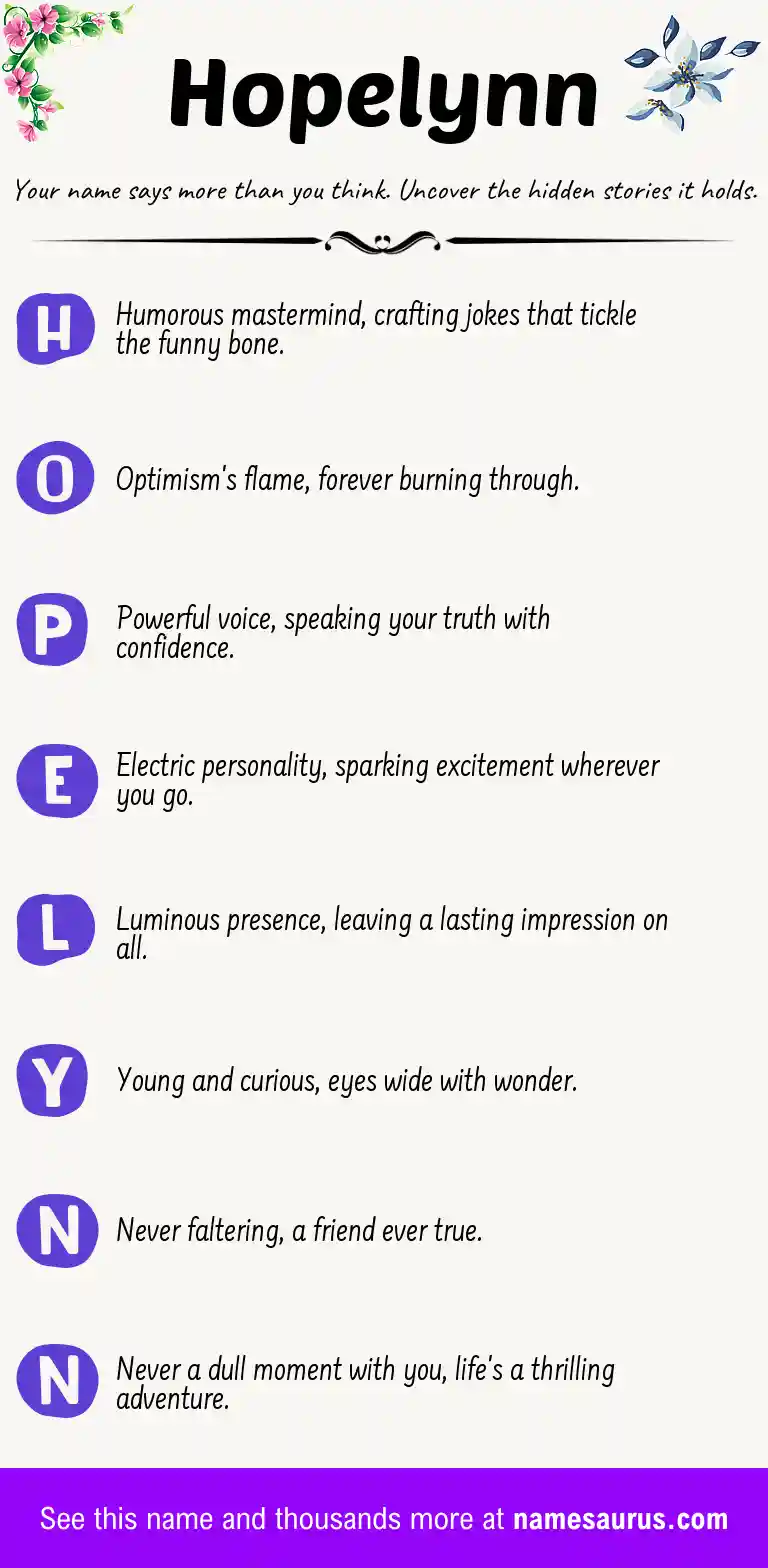 Acrostic poem about Hopelynn.