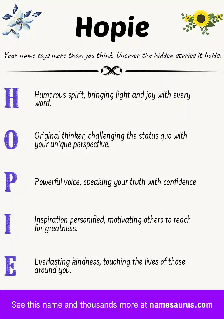 Acrostic poem about Hopie.