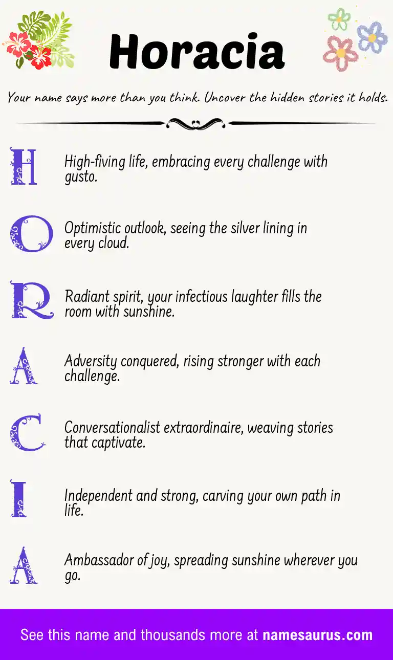 Acrostic poem about Horacia.