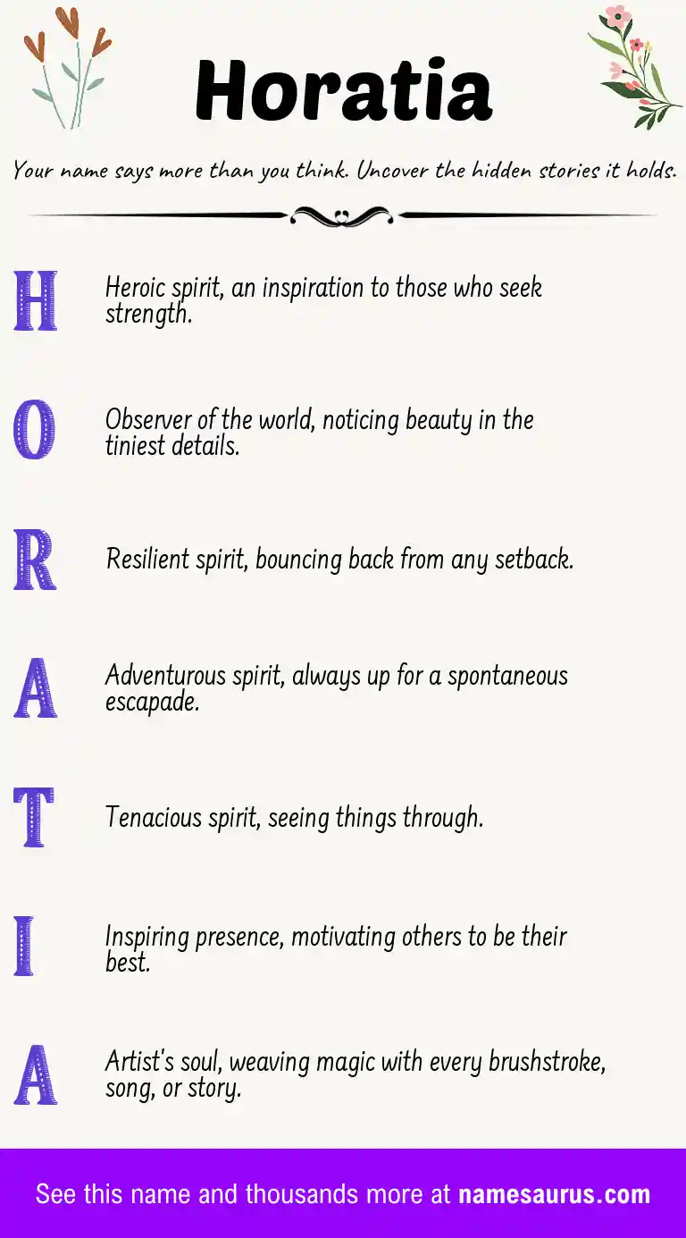 Acrostic poem about Horatia.