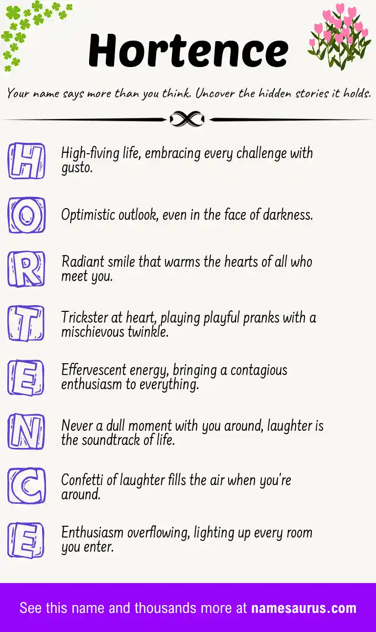 Acrostic poem about Hortence.