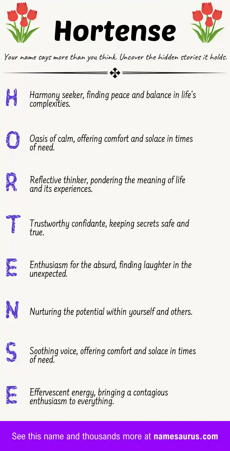 Acrostic poem about Hortense.