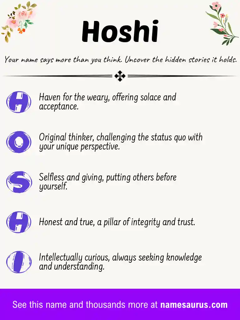 Acrostic poem about Hoshi.