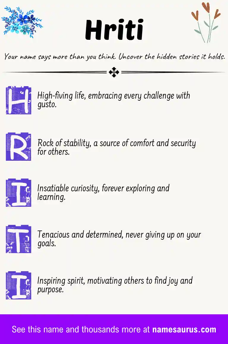 Acrostic poem about Hriti.