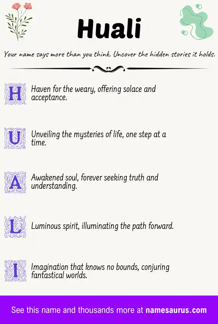 Acrostic poem about Huali.