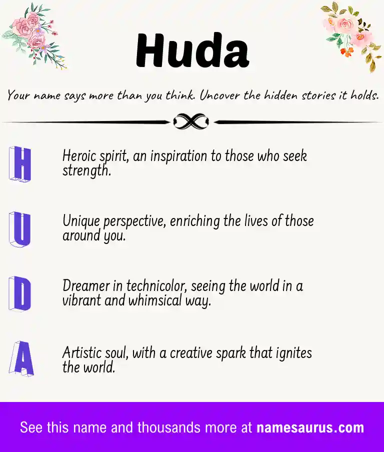 Acrostic poem about Huda.