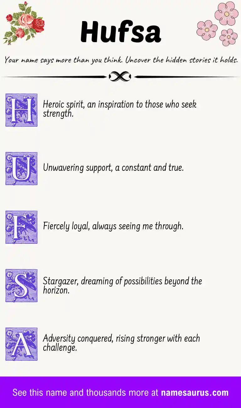 Acrostic poem about Hufsa.