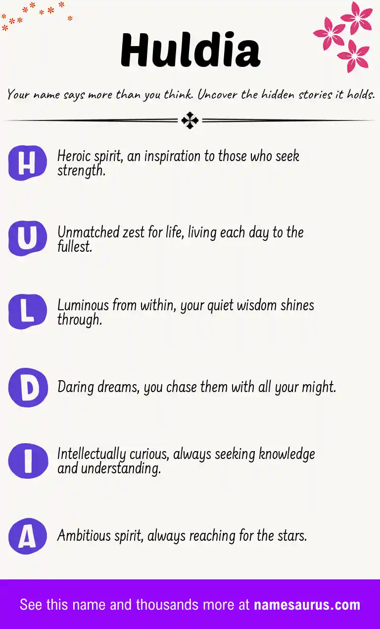 Acrostic poem about Huldia.