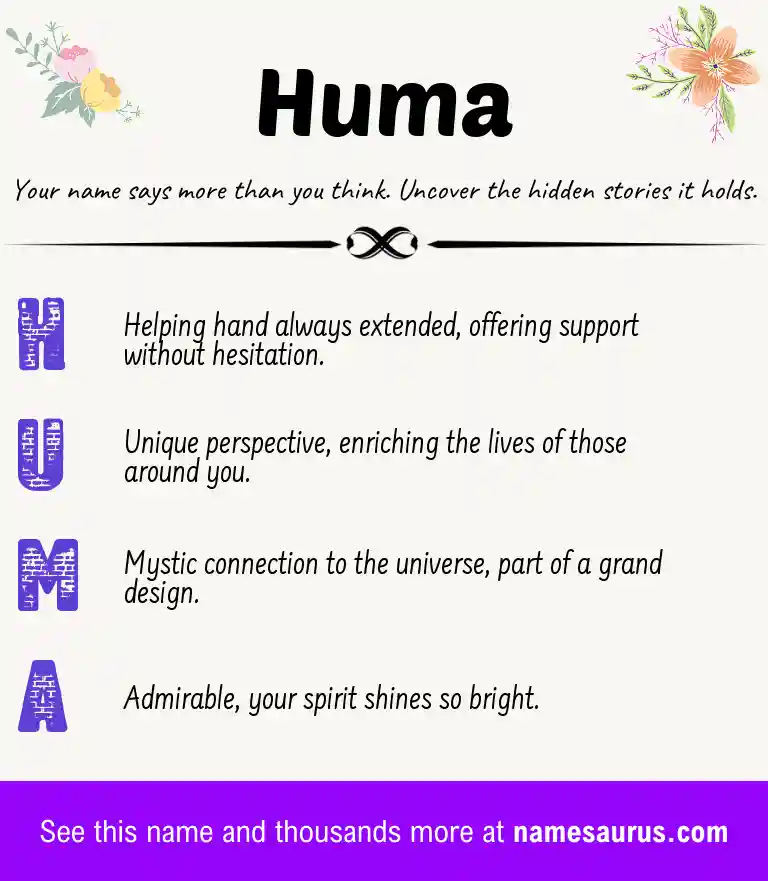 Acrostic poem about Huma.