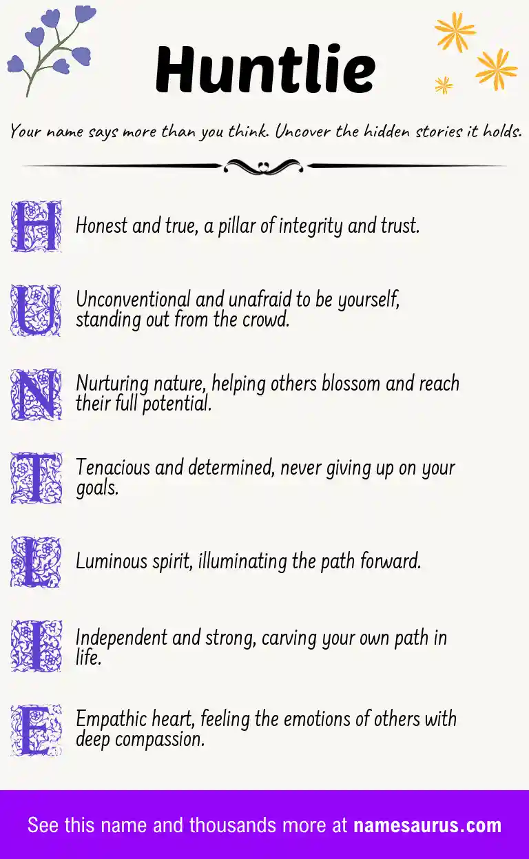 Acrostic poem about Huntlie.