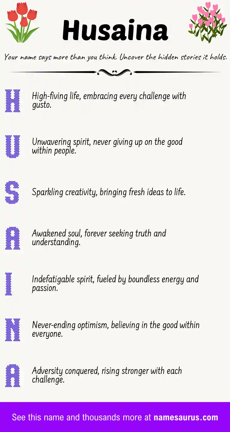 Acrostic poem about Husaina.