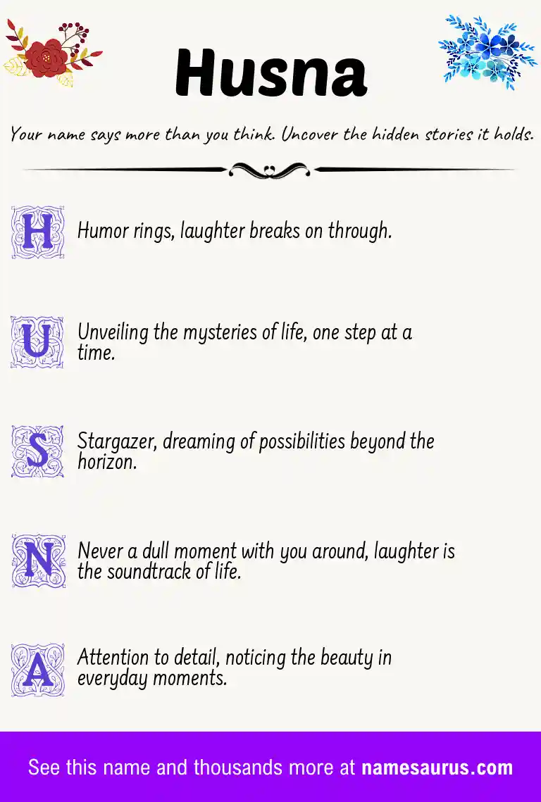 Acrostic poem about Husna.