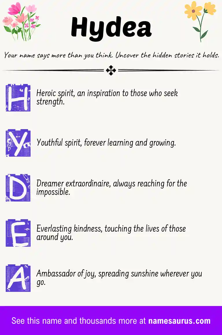 Acrostic poem about Hydea.