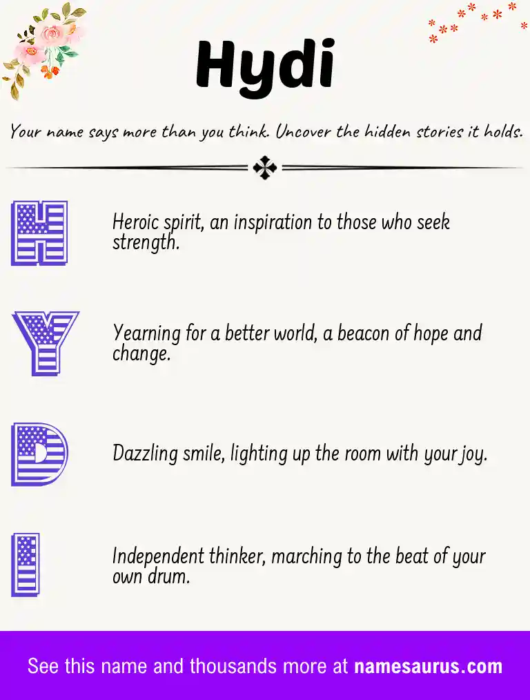 Acrostic poem about Hydi.