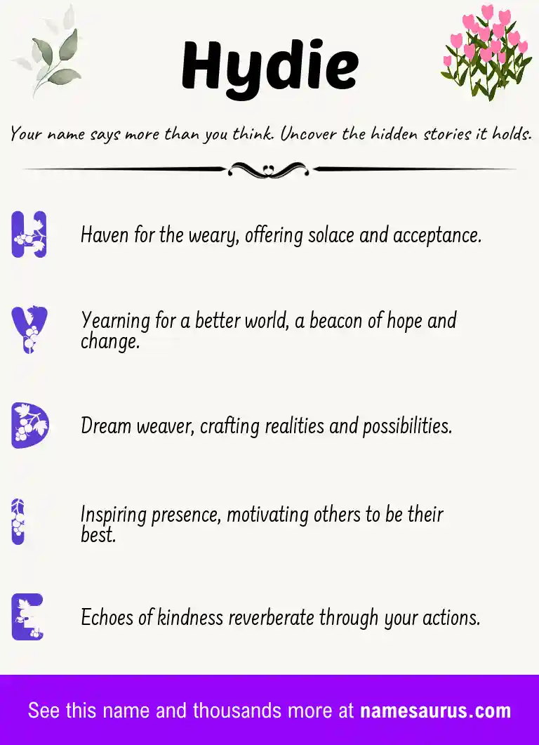 Acrostic poem about Hydie.