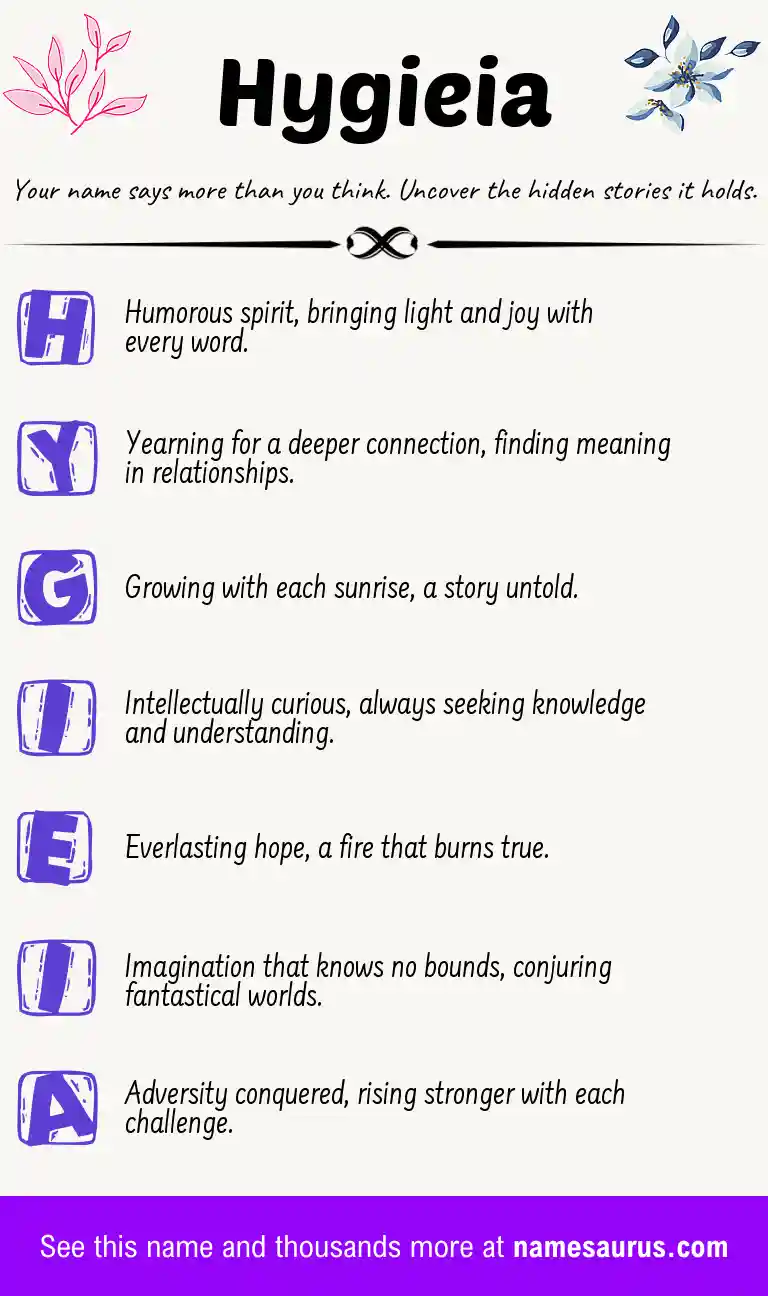 Acrostic poem about Hygieia.