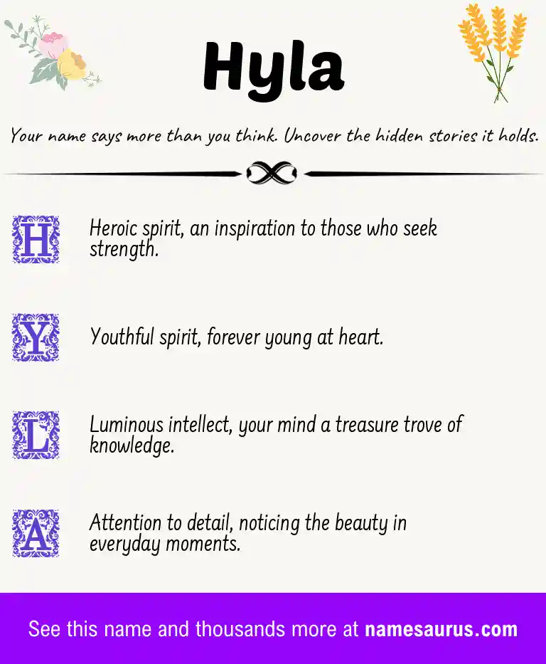 Acrostic poem about Hyla.