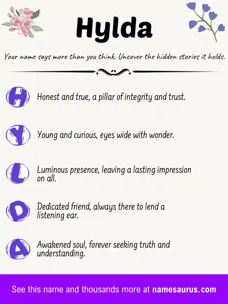 Acrostic poem about Hylda.