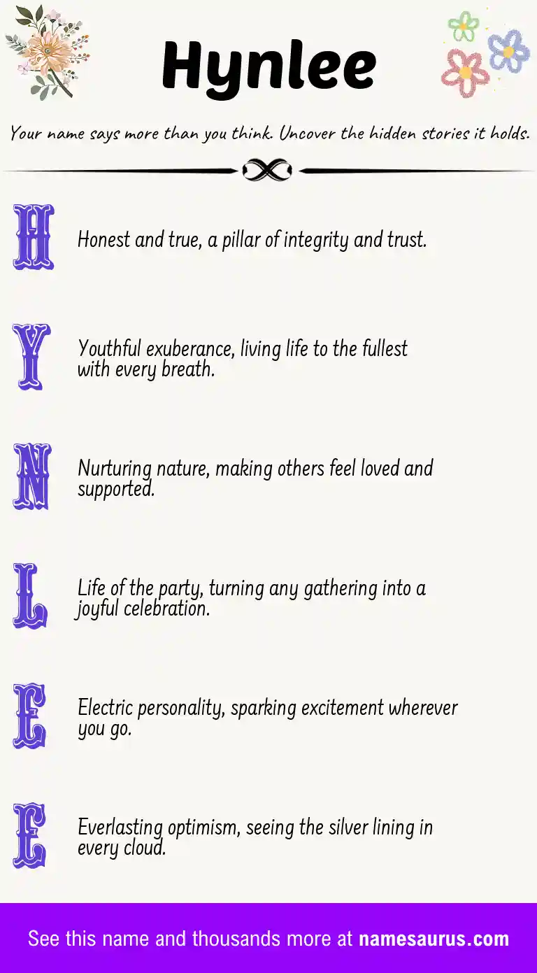 Acrostic poem about Hynlee.