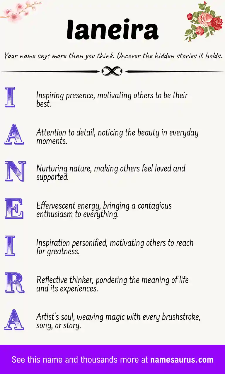 Acrostic poem about Ianeira.