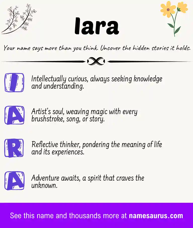 Acrostic poem about Iara.