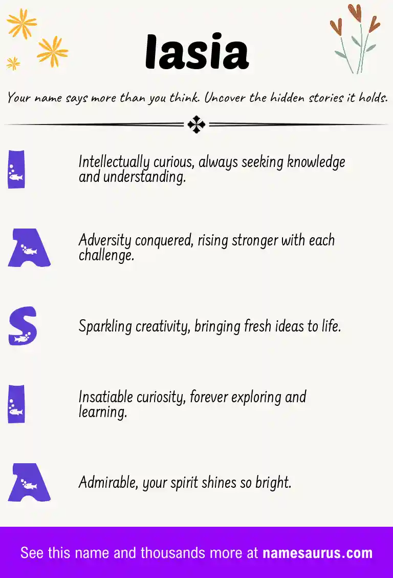 Acrostic poem about Iasia.