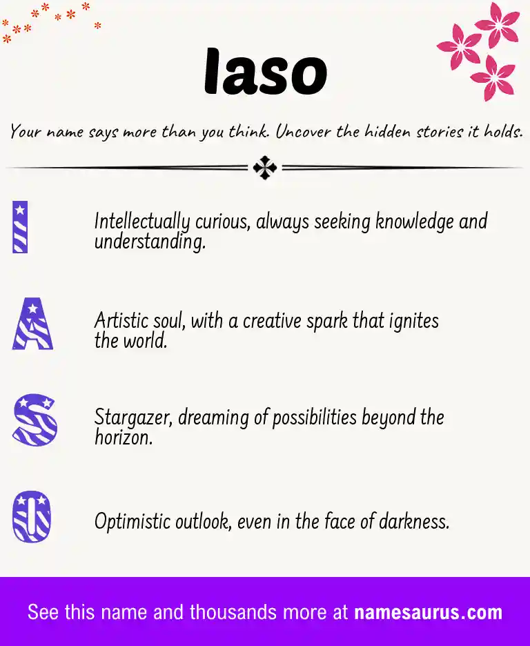 Acrostic poem about Iaso.