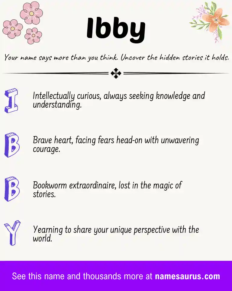 Acrostic poem about Ibby.