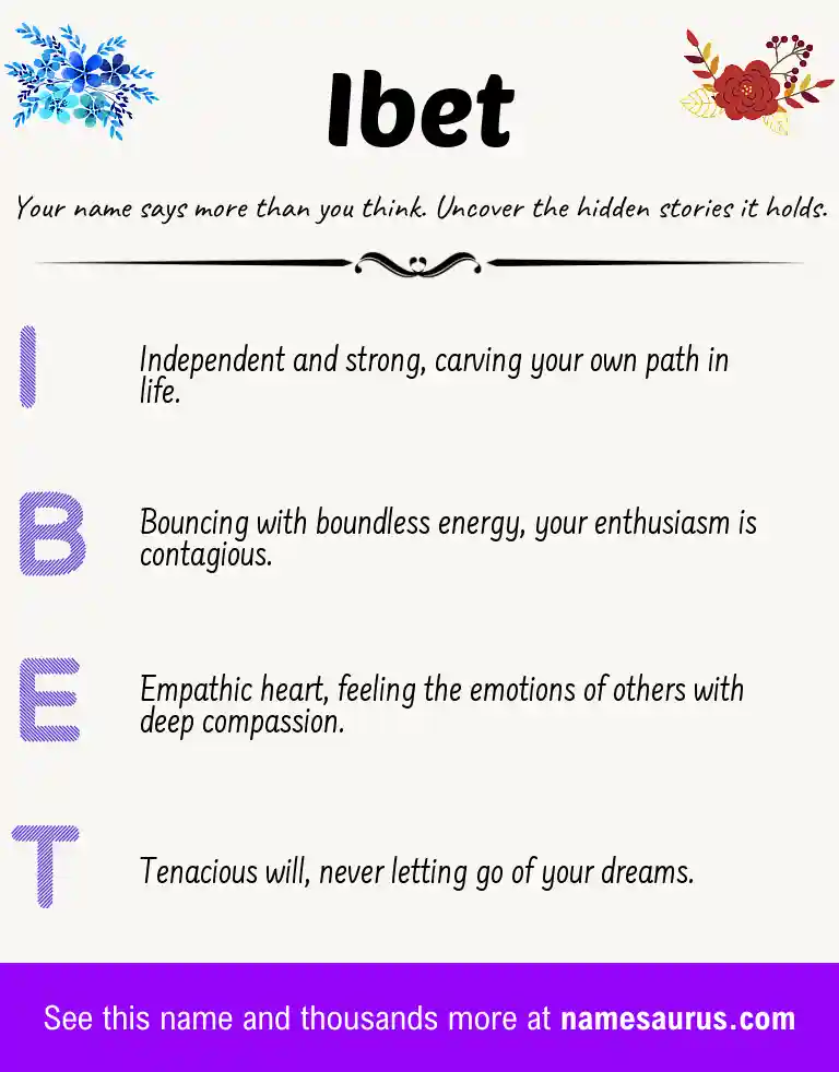 Acrostic poem about Ibet.