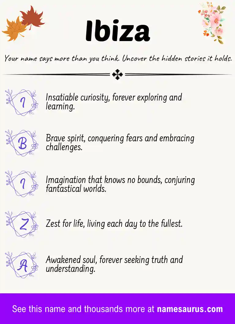 Acrostic poem about Ibiza.