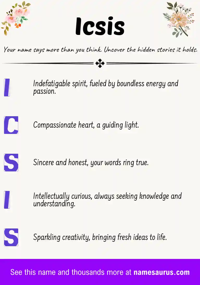 Acrostic poem about Icsis.