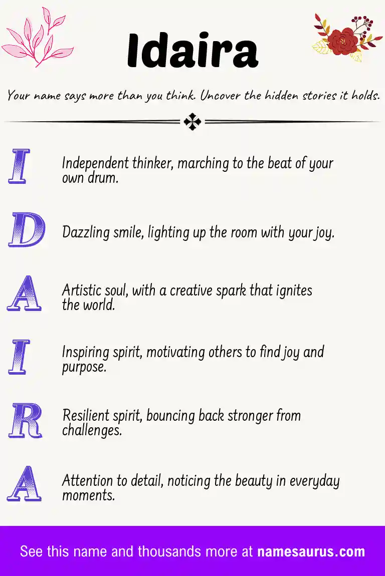 Acrostic poem about Idaira.