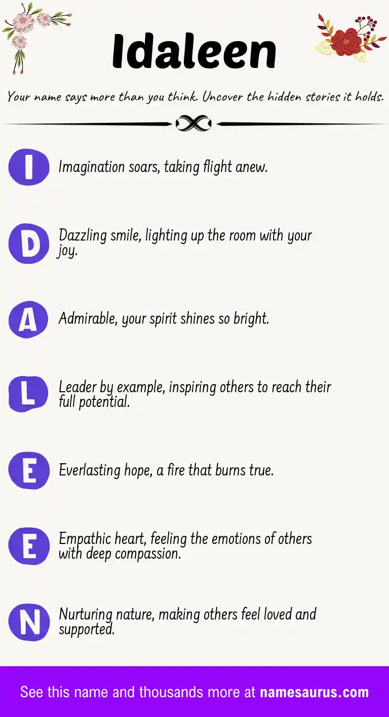 Acrostic poem about Idaleen.